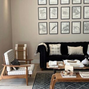 Fauteuil vintage à accoudoirs larges en bois de vène – Image 3